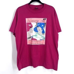 Vintage 1992 Screen Star Women's Crew Neck Fashion‎ Graphic T-Shirt Pink Size XL